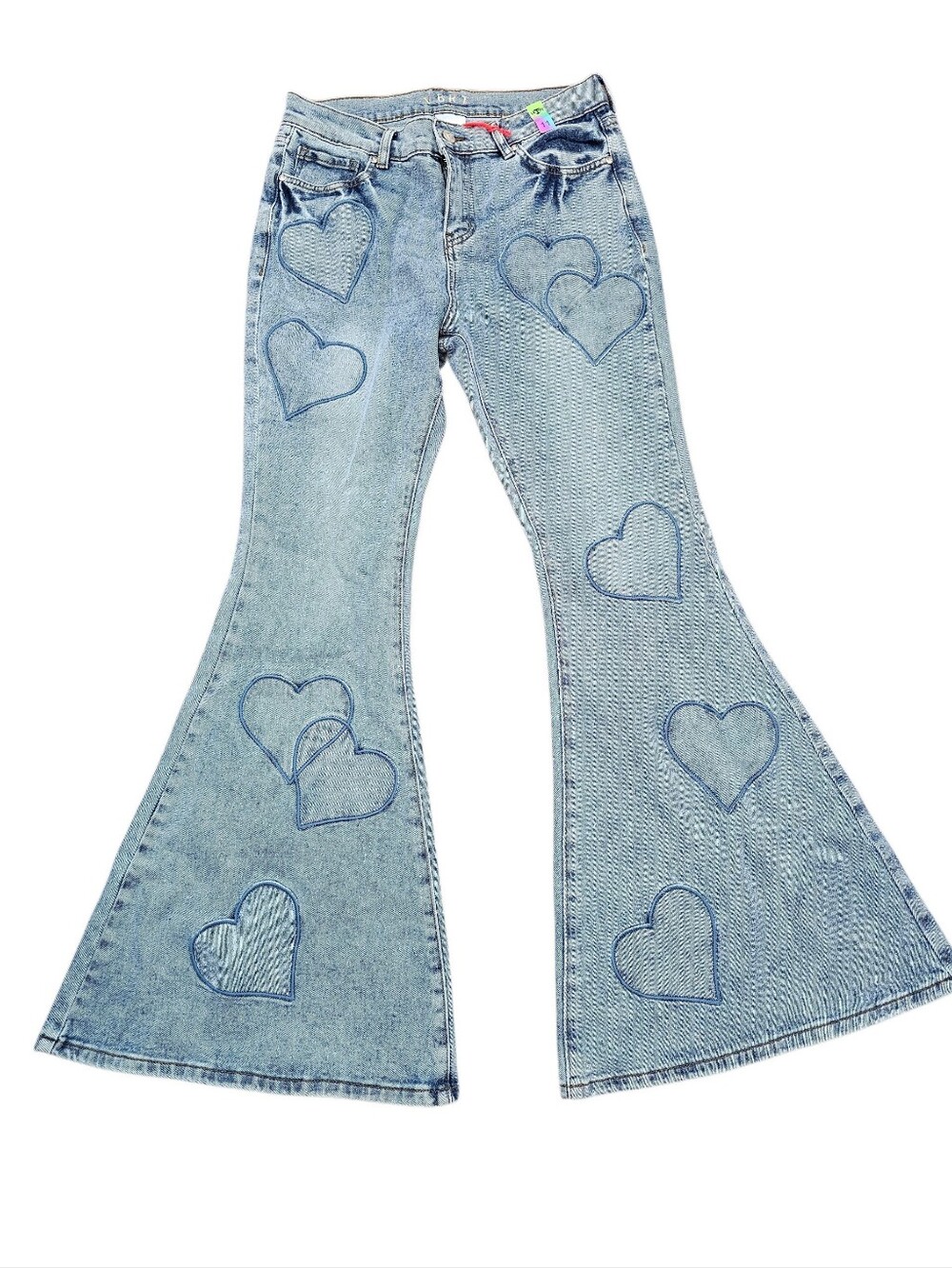 VBRT Vibrant Miu Heart Flare Jeans NWT Sz 11 29W